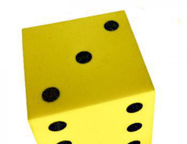 10CM FOAM 6-SIDED DIE (ASSORTED - RED OR YELLOW OR BLUE)