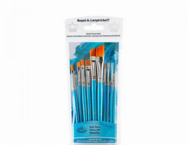 10PC GOLD TAKLON BRUSH SET