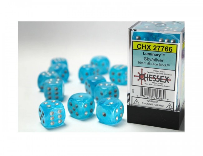 CHX DICE BLOCK 27766 - LUMINARY SKY/SILVER (12d6 16mm)