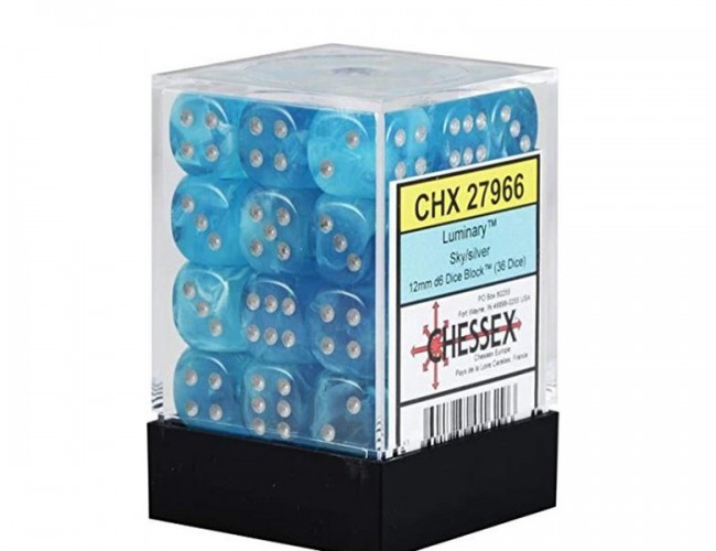CHX DICE BLOCK 27966 - LUMINARY SKY/SILVER (36d6 12mm)