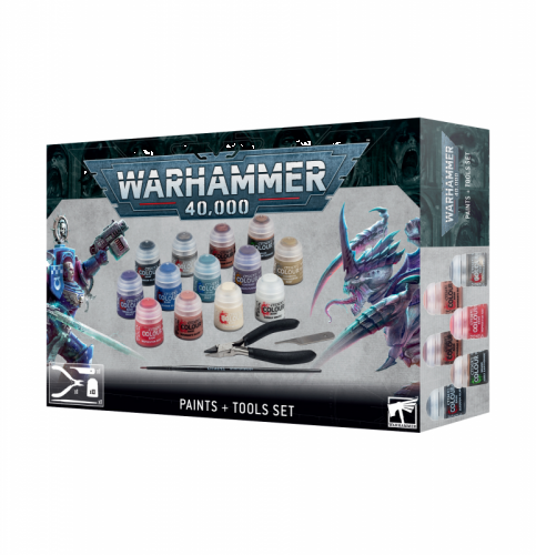 WARHAMMER 40K PAINTS + TOOLS SET (MSRP $55)