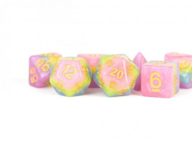 RESIN 16MM 7 DICE SET PASTEL FAIRY