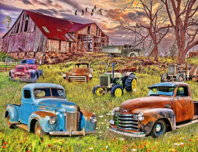 CANADIAN PHOTOGRAPHY 1000PC PUZZLE - OLD TRUCKS & TRACTORS
