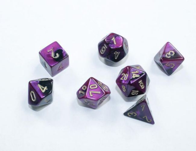 CHX DICE BLOCK 20640 - GEMINI BLACK-PURPLE/GOLD (7 MINI DIE SET)