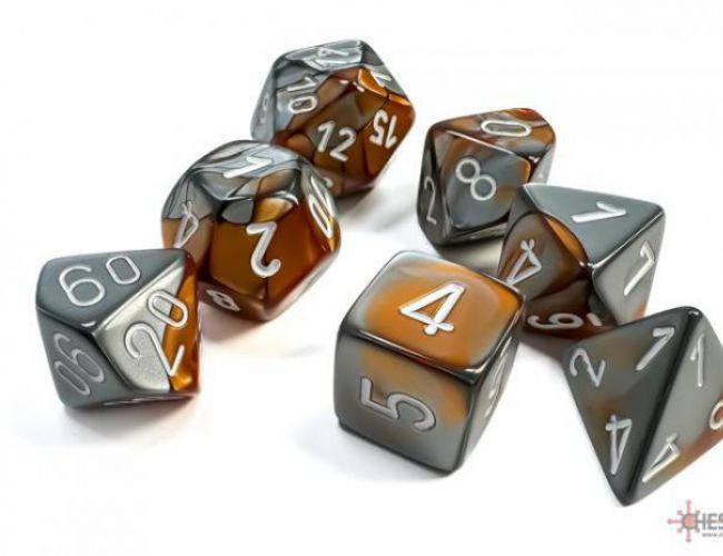 CHX DICE BLOCK 26424 - GEMINI COPPER-STEEL/WHITE (7 DIE SET)