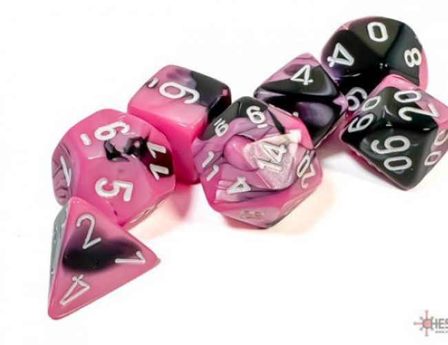 CHX DICE BLOCK 26430 - GEMINI BLACK-PINK/WHITE (7 DIE SET)