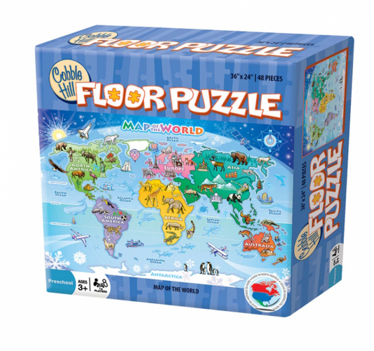 COBBLE HILL 48 PCS FLOOR PUZZLE MAP OF THE WORLD
