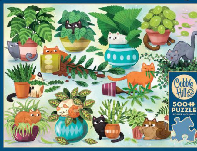 COBBLE HILL 500PC: CATS VS PLANTS