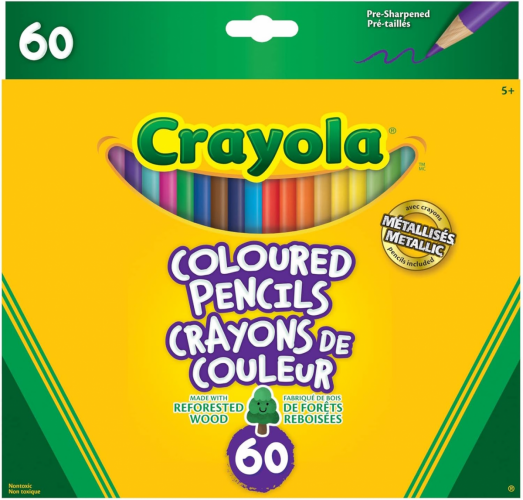 CRAYOLA - 60 COLOURED PENCILS