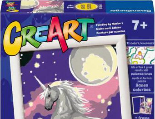 CREART PAINT BY NUMBER - SWEET UNICORN WITH FRAME (AGE 7+)