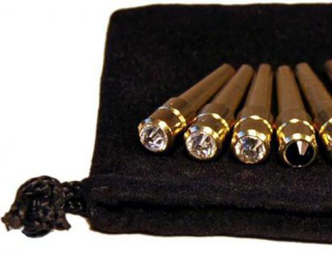 CRIBBAGE PEGS BRASS W/ CRYSTAL