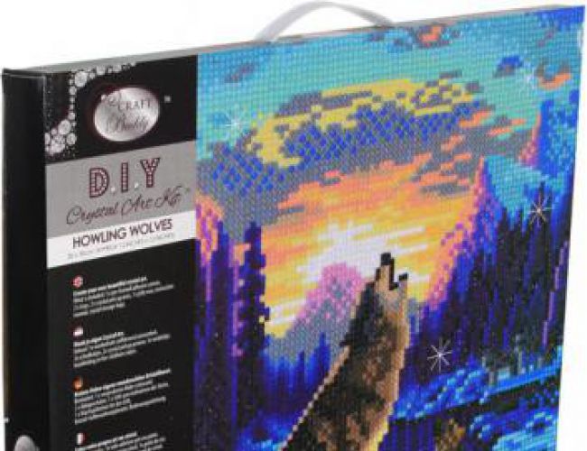 CRYSTAL ART Kit - HOWLING WOLVES