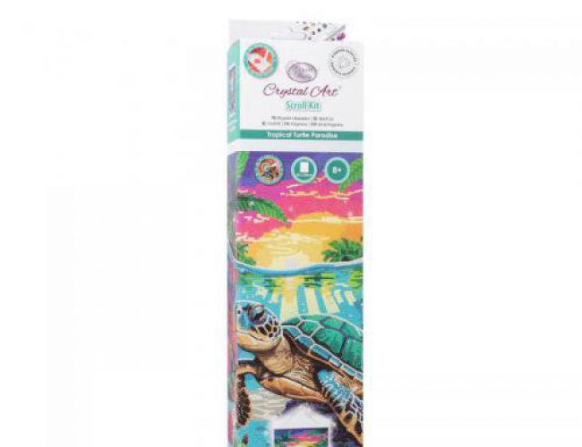 CRYSTAL ART SCROLL KIT - TROPICAL TURTLE PARADISE