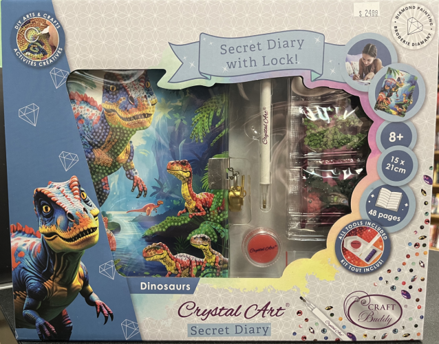 CRYSTAL ART SECRET DIARY - DINOSAURS