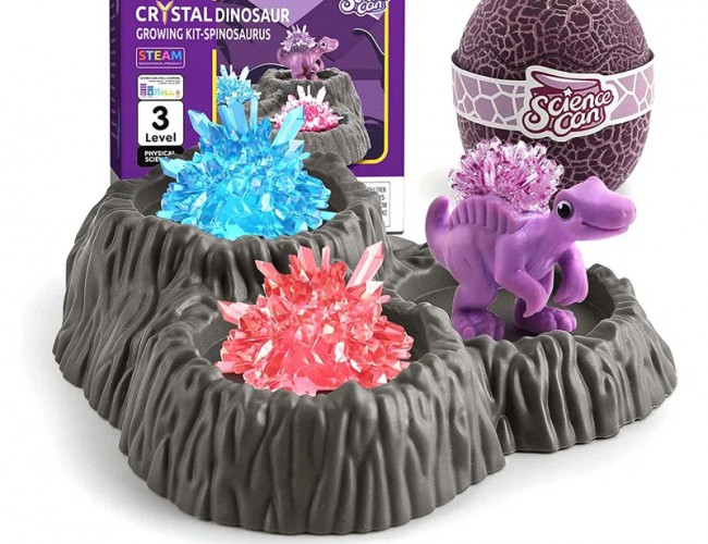 DINOSAUR CRYSTAL GROWING SET  (PURPLE)