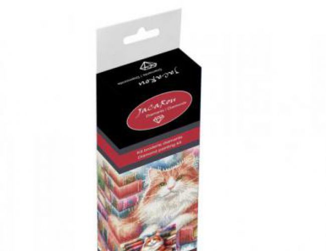 DIAMOND PAINTING KIT 50 X 40 - CAT & BOOKS