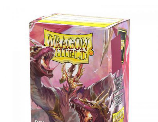 DRAGON SHIELD SLEEVES - POMEGRANATE & GOLD (MATTE DUAL)