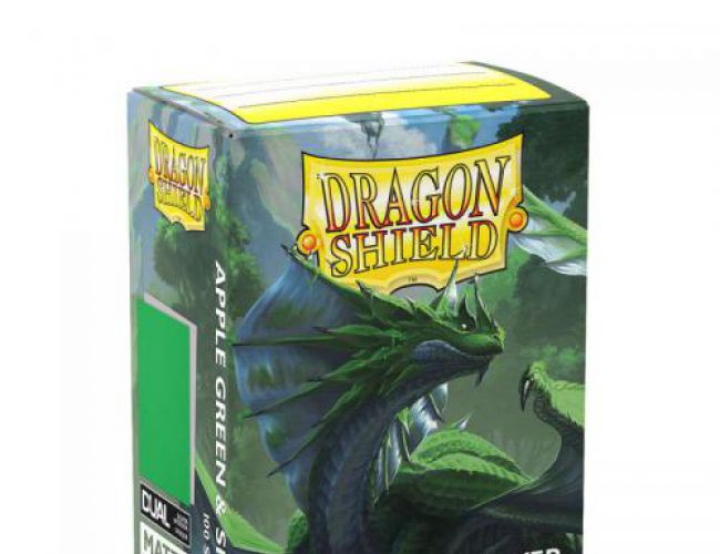 DRAGON SHIELD SLEEVES - APPLE GREEN & SILVER (DUAL MATTE)