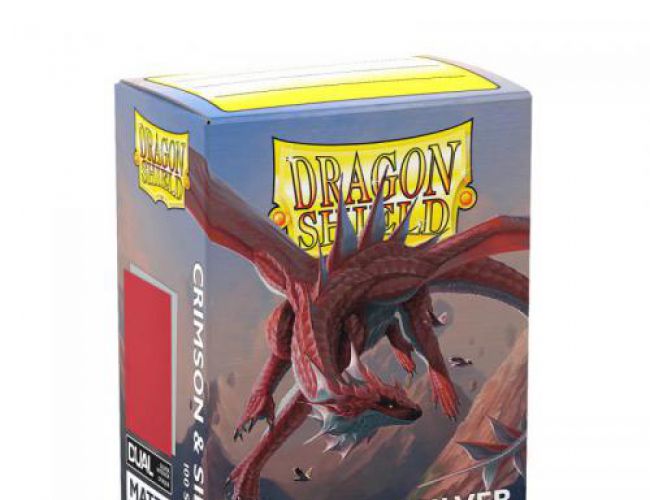 DRAGON SHIELD SLEEVES - CRIMSON & SILVER (DUAL MATTE)