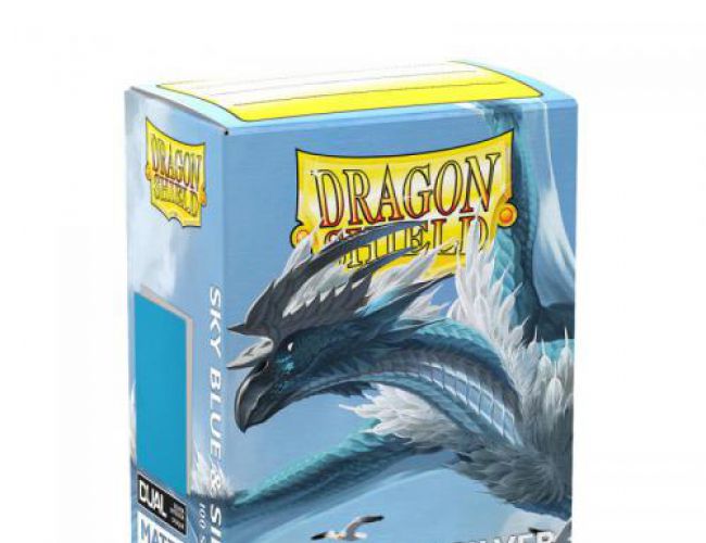DRAGON SHIELD SLEEVES - SKY BLUE & SILVER (DUAL MATTE)