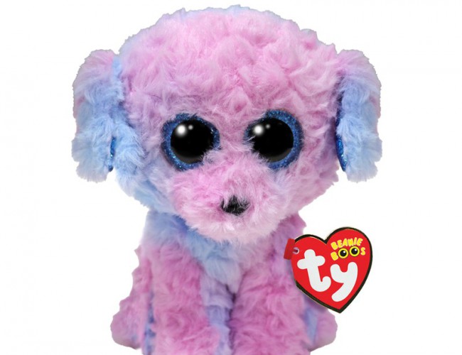 TY BEANIE BOOS - FLORA POODLE BLUE PINK