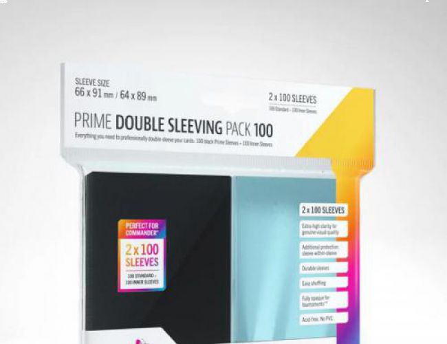 GAMEGENIC SLEEVES: PRIME DOUBLE SLEEVING: CLEAR/BLACK (100x2)