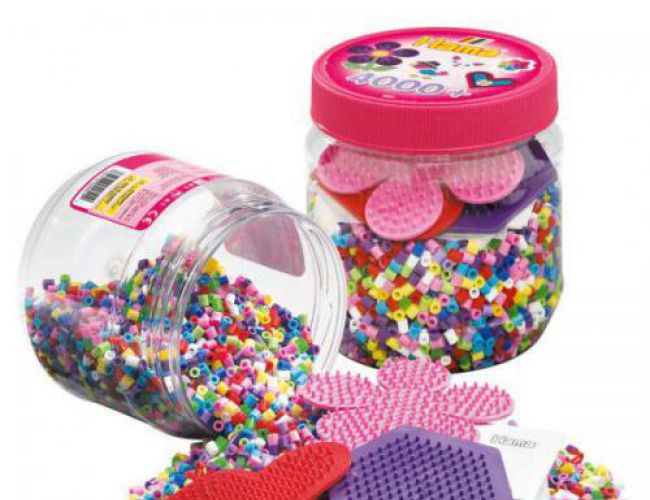 HAMA - MIDI 4K BEADS / PEGBOARDS IN JAR - PINK