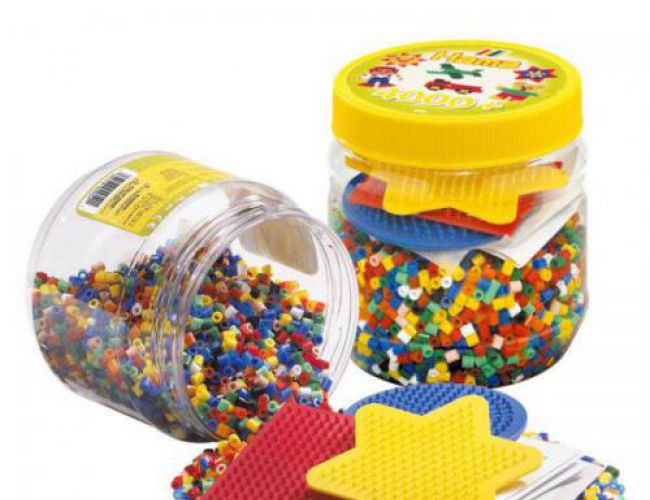 HAMA - MIDI 4K BEADS / PEGBOARDS IN JAR - YELLOW