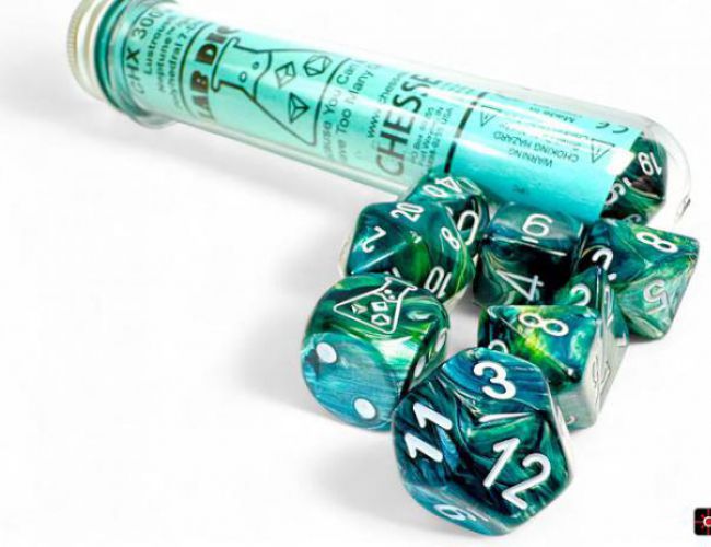 LAB DICE LUSTROUS 7-DIE SET NEPTUNE / GREY