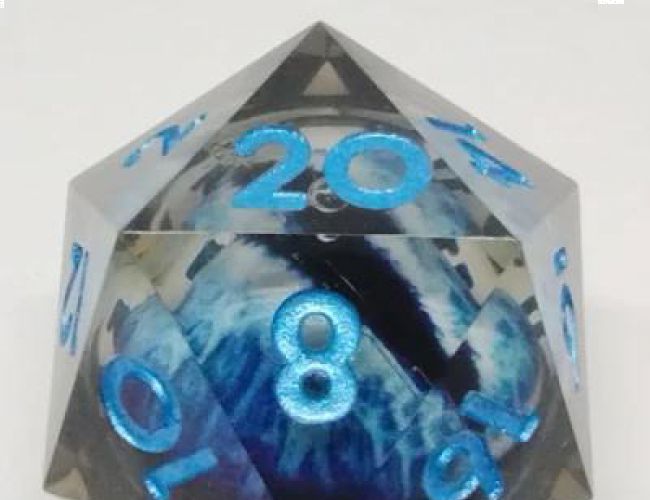 LARGE D20 (35mm): DRAGON EYE - BLUE