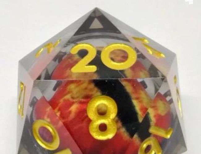LARGE D20 (35mm): DRAGON EYE - RED