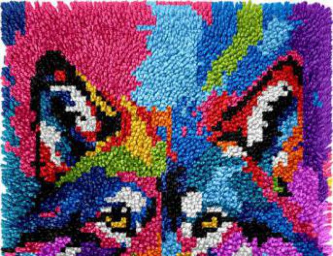 LATCH HOOK DIY RUG KIT - WOLF (MED)