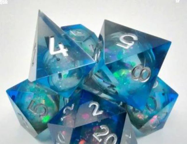 MAELSTROM OF DREAMS DICE - BLACK/BLUE (7 DIE SET)