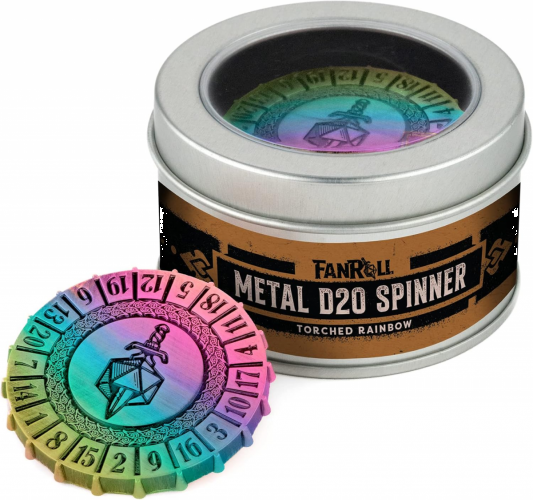 METAL SPINNER D20 TORCHED RAINBOW