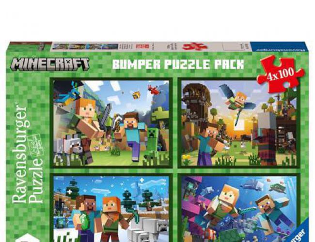 MINECRAFT BIOME EXPLORATION PUZZLE PACK 4X100