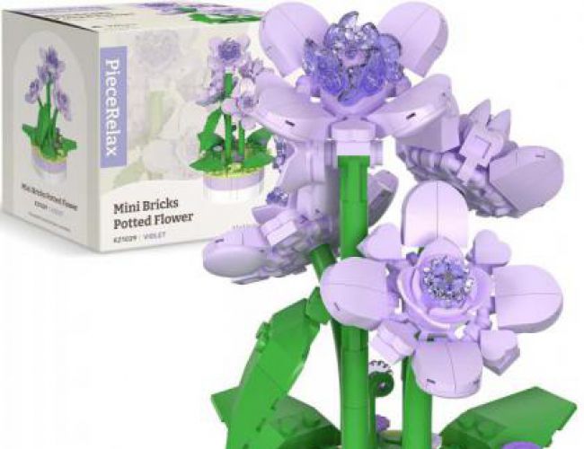MINI BRICKS POTTED FLOWER - VIOLET (326 PCS)