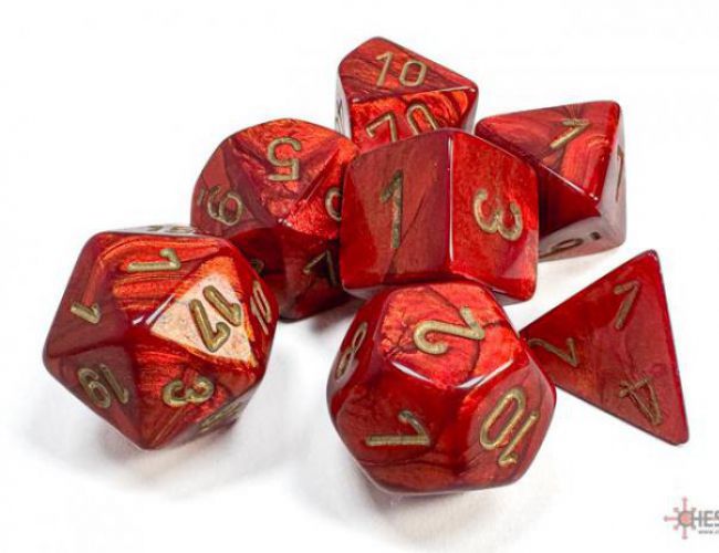 MINI SCARAB 7-DIE SET SCARLET / GOLD
