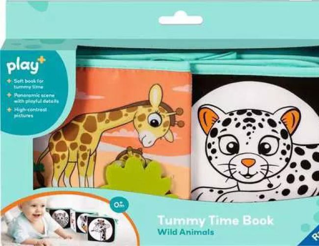 PLAY+ : TUMMY TIME BOOK: WILD ANIMALS (0+ months)