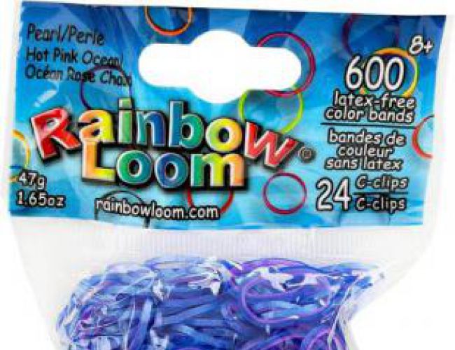 RAINBOW LOOM BANDS - PEARL/HOT PINK OCEAN