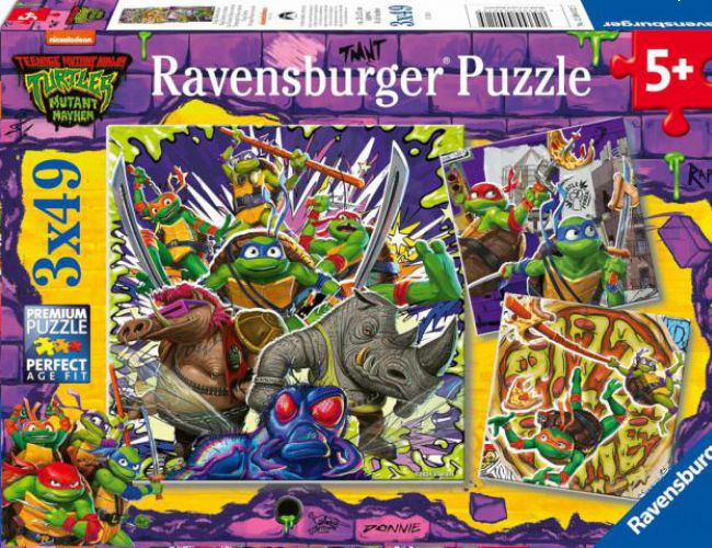 RAVENSBURGER TEENAGE MUTANT NINJA TURTLES 3X49PC