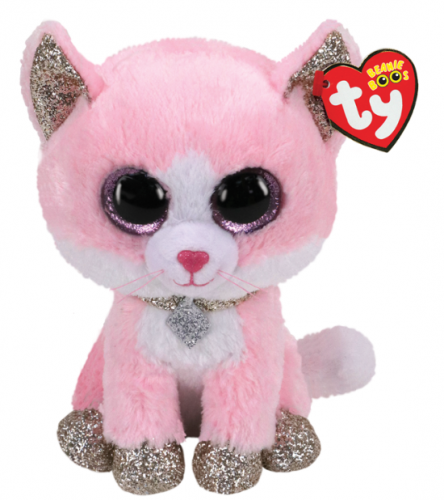 TY BEANIE BOOS - FIONA  - PINK CAT