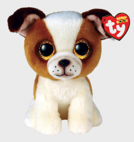 TY BEANIE BOOS - HUGO DOG BROWN AND TAN