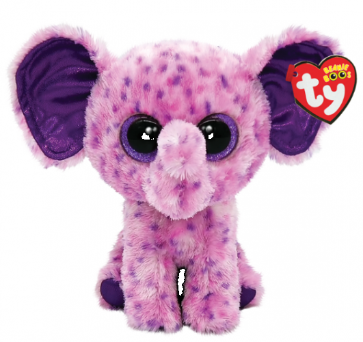 TY BEANIE BOOS EVA PURPLE ELEPHANT