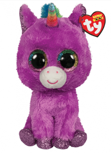 TY BEANIE BOOS PURPLE UNICORN ROSETTE