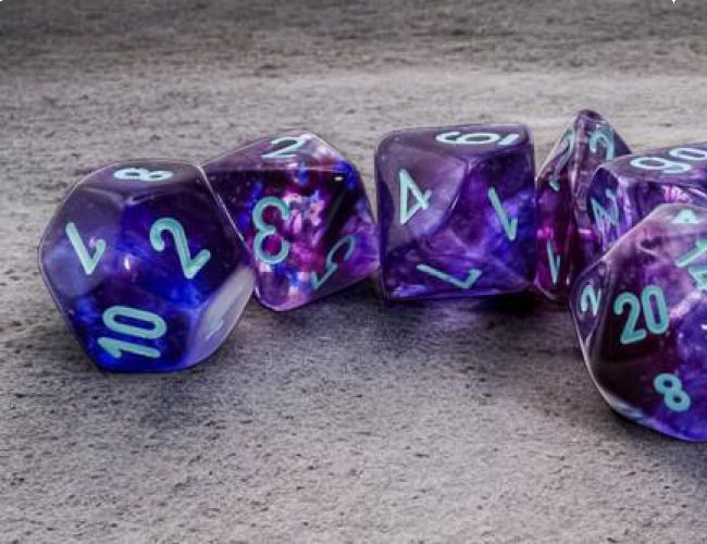 NEBULA 7-DIE SET MEGA-HEDRAL NOCTURNAL/TURQUOISE LUMINARY