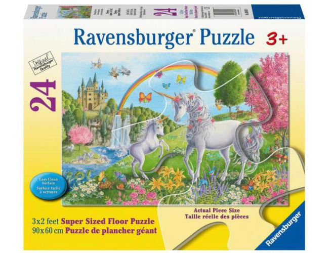 RAVENSBURGER 24 PCS SUPER SIZED FLOOR PUZZLE PRANCING UNICORNS
