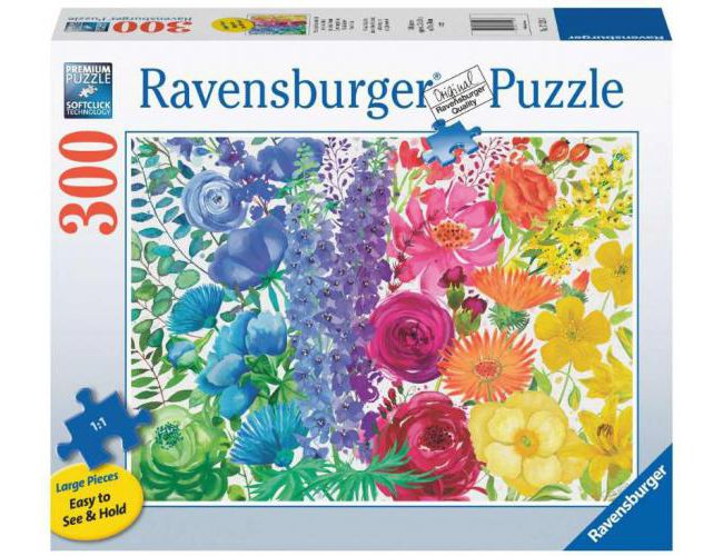 RAVENSBURGER PUZZLE - 300 PCS - LARGE PIECE FORMAT - FLORAL RAINBOW