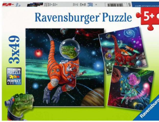RAVENSBURGER PUZZLE 3 x 49 PCS DINOSAURS IN SPACE