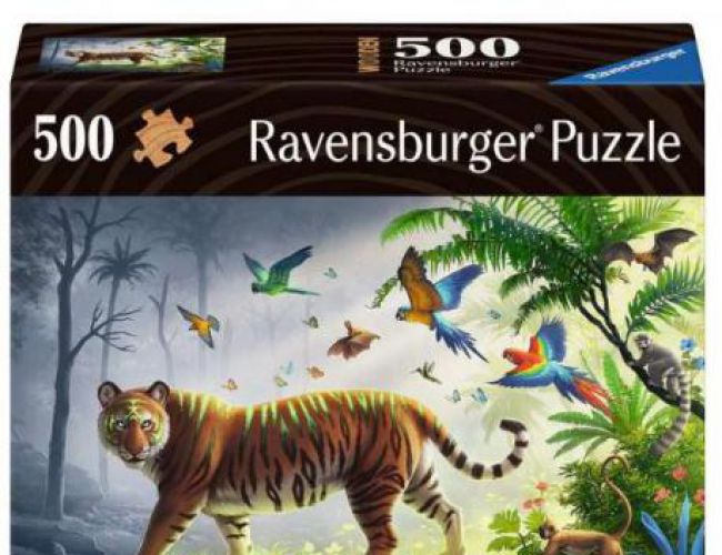 RAVENSBURGER WOODEN 500PC PUZZLE - JUNGLE TIGER