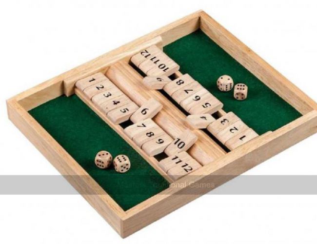 SHUT THE BOX - 12 NUMBER - DOUBLE SIDED